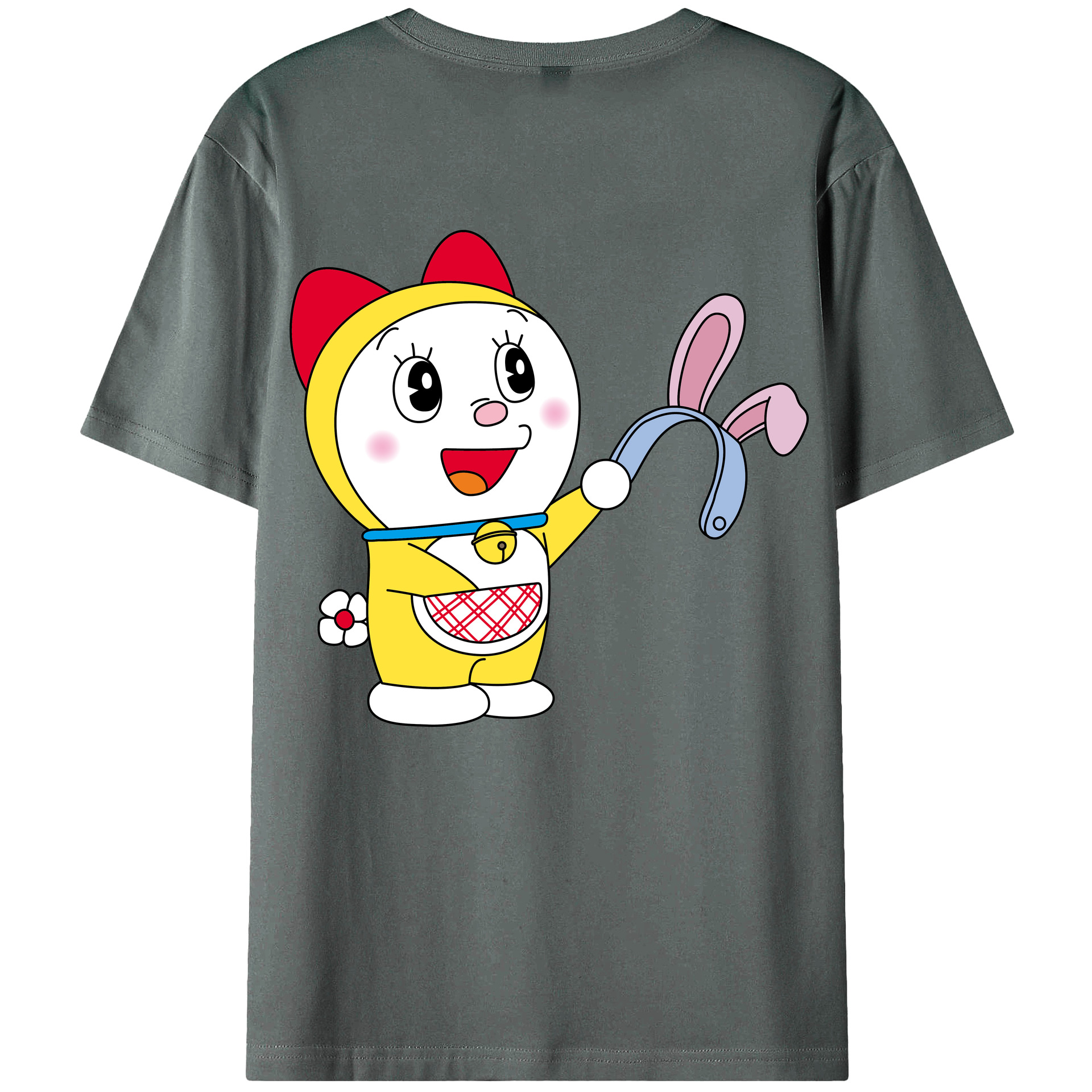 （画像用） ドラえもん ドラミ Doraemon Dorami 綿100％ メンズ半袖Tシャツ（バックプリント） 通気性
